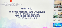 Phòng Quản lý chất lượng tham dự buổi giới thiệu Hệ thống thông tin quản lý văn bằng trong hệ thống giáo dục, phân hệ kho số dữ liệu văn bằng, chứng chỉ
