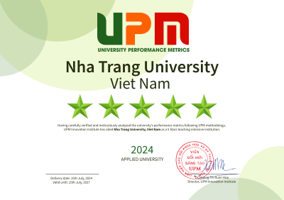 Trường Đại học Nha Trang đạt chuẩn 5 sao trên hệ thống xếp hạng UPM